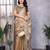 Ivory shimmer chiffon butta embroidery work bollywood saree