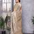 Ivory shimmer chiffon butta embroidery work bollywood saree