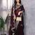 Wine shimmer chiffon butta embroidery work bollywood saree
