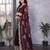 Wine shimmer chiffon butta embroidery work bollywood saree