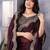 Wine shimmer chiffon butta embroidery work bollywood saree