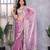 Lavender shimmer chiffon butta embroidery work bollywood saree
