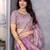 Lavender shimmer chiffon butta embroidery work bollywood saree
