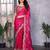 Hot pink shimmer chiffon butta embroidery work bollywood saree