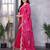 Hot pink shimmer chiffon butta embroidery work bollywood saree