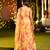 Mustard Flower Print Satin Silk Lehenga Blouse With Dupatta