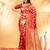 red katan banarasi silk blend saree with golden zari weaving