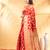 red katan banarasi silk blend saree with golden zari weaving