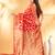 red katan banarasi silk blend saree with golden zari weaving