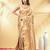 beige katan banarasi silk blend saree with golden zari weaving