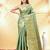 turquoise blue katan banarasi silk blend saree with gold zari weaving