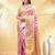 pink katan banarasi silk blend saree with golden zari weaving