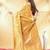 yellow katan banarasi silk blend saree with golden zari weaving