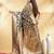 grey katan banarasi silk blend saree with golden zari weaving