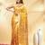 mustard katan banarasi silk blend saree with golden zari weaving