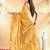 mustard katan banarasi silk blend saree with golden zari weaving