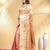 peach katan banarasi silk blend saree with golden zari weaving