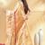 peach katan banarasi silk blend saree with golden zari weaving
