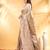 apricot katan banarasi silk blend saree with golden zari weaving