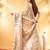 apricot katan banarasi silk blend saree with golden zari weaving