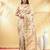 off white katan banarasi silk blend saree with golden zari weaving