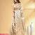 off white katan banarasi silk blend saree with golden zari weaving