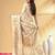off white katan banarasi silk blend saree with golden zari weaving