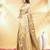 beige katan banarasi silk blend saree with golden zari weaving