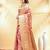 baby pink katan banarasi silk blend saree with golden zari weaving
