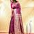 magenta katan banarasi silk blend saree with gold zari buta work