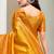 Orange woven floral silk blend zari weaving paithani saree