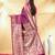 magenta katan banarasi silk blend saree with gold zari buta work