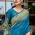 Royal blue woven floral silk blend zari weaving paithani saree