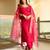 pink Viscose Embroidered Straight Kurta with Pant And Dupatta Sets