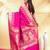 rani pink katan banarasi silk blend saree with gold zari weaving