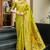 Light green woven floral silk blend zari weaving paithani saree