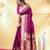 magenta katan banarasi silk blend saree with gold zari weaving