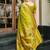 Light green woven floral silk blend zari weaving paithani saree