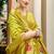 Light green woven floral silk blend zari weaving paithani saree