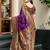 Purple woven floral silk blend zari weaving paithani saree