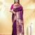 purple katan banarasi silk blend saree with gold zari weaving