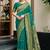 Green woven floral silk blend zari weaving paithani saree