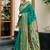 Green woven floral silk blend zari weaving paithani saree