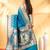 sky blue katan banarasi silk blend saree with gold zari weaving
