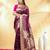burgundy katan banarasi silk blend saree with gold zari weaving
