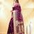 burgundy katan banarasi silk blend saree with gold zari weaving