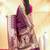 burgundy katan banarasi silk blend saree with gold zari weaving