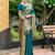 Deep teal woven floral silk blend zari weaving paithani saree
