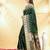 bottle green katan banarasi silk blend saree with gold zari weaving