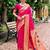 Hot pink woven floral silk blend zari weaving paithani saree